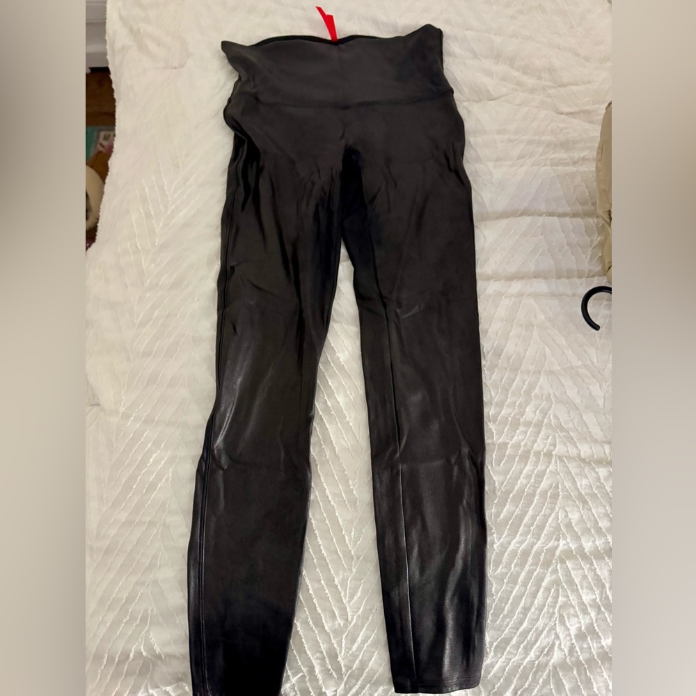 Spanx brand leather leggings
